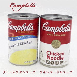 キャンベル チキンヌードルスープ クリームチキンスープ2缶セット　濃縮缶スープ 300g