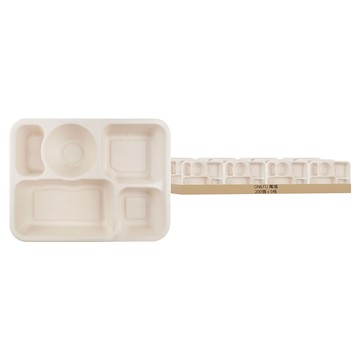 萬福 植纖餐盒 5格  1箱  200個裝