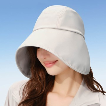 CACUSS - UPF50+涼感全臉防曬遮陽帽-灰色 (56-58cm)