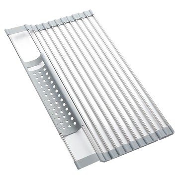 304不鏽鋼折疊瀝水架 附筷籠架 灰色 耐高溫 防潮防腐蝕  45 x 32cm  1個
