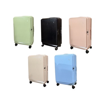 ~雪黛屋~BATOLON 20吋行李箱可加大前開防爆拉鍊海關鎖360度飛機輪PC+ABS鋁合金桿W3066