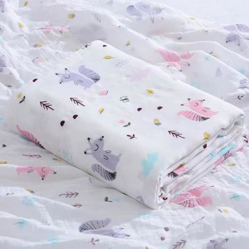 雙層紗布料棉紗薄款夏季超輕薄床單成人夏天毛巾被夏涼被蓋毯卡通