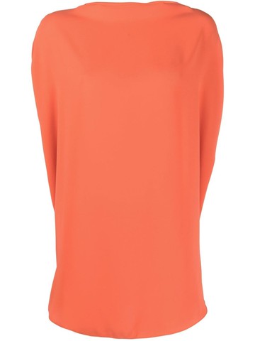 MM6 Maison Margiela - mock-neck sleeveless blouse - women - Polyester - 38 - Orange