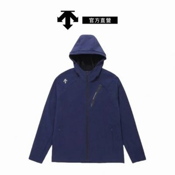【DESCENTE】迪桑特 男士 連帽外套 刷毛運動外套 (深藍色)