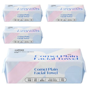 comet 素面拋棄式洗臉巾  100抽  4包