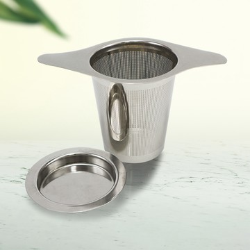 304不鏽鋼雙耳茶濾網-附蓋 (濾茶器)