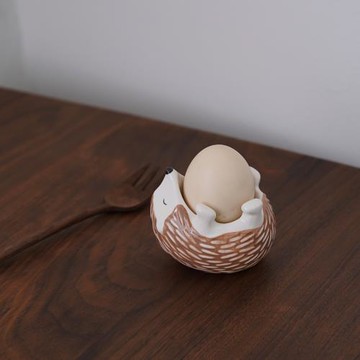 餐桌小精靈 出口手繪刺猬狐貍造型陶瓷雞蛋托 早餐可愛小動物蛋托