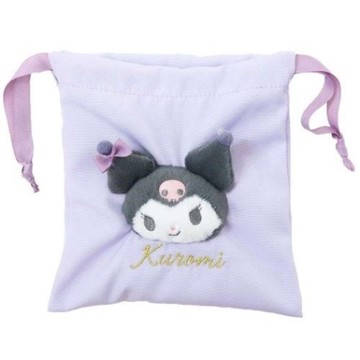 【震撼精品百貨】酷洛米_Kuromi~日本SANRIO三麗鷗 酷洛米絨毛玩偶尼龍束口袋 (紫大頭款)*17727