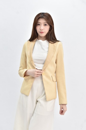(S) 【簡立喆私服】yada西裝長袖黃色外套