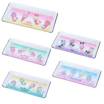小禮堂 Sanrio 三麗鷗 長方形樹脂置物盤 (甜筒款) Kitty 大耳狗 酷洛米