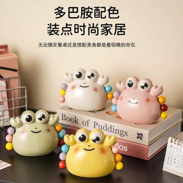 可愛螃蟹水果叉套裝家用不銹鋼甜品叉子收納罐兒童安全創意水果簽