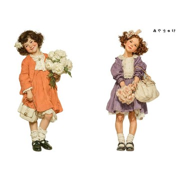 【4 月新品 1】08-121-0036 人物貼紙 春日復古
