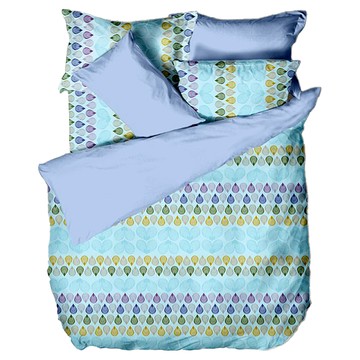 LAMINA 樂米娜 絲奈爾 100%純棉床包枕套三件組  床包1件 + 枕套2個  雙人  尋寶藍