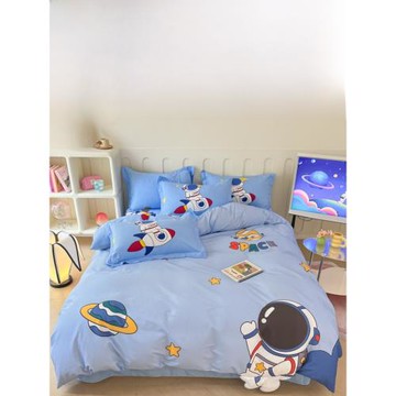 卡通兒童男孩床單床笠床上四件套全棉純棉男童床品三件套2024新款