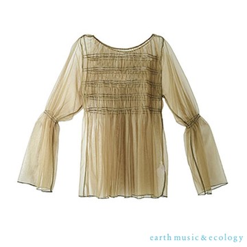 earth music  打攬網紗上衣
