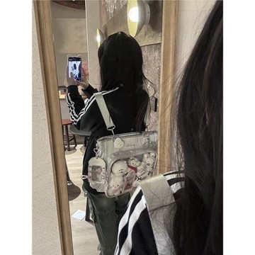 AORDA 演唱會暗格痛包雙肩女藏燈牌包斜挎大容量通勤追星20cm娃包