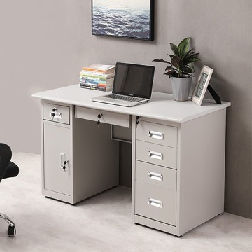 ??免運優惠??工廠車間鋼製辦公桌電腦桌職員桌員工桌帶鎖帶抽屜財務桌