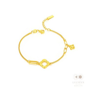 【路森金飾】黃金手鍊─幾何四葉草金重:1.03錢+-0.03錢