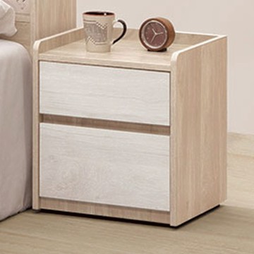 文創集 雷克利雙色1.5尺二抽床頭櫃-44x40x50cm免組