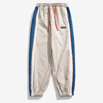 秋季新款撞色拼接休閑衛褲抽繩