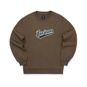 Lee 男款 LEEJEANS LOGO印花長袖圓領厚TEE 棕/黑色 LB611027005 LB611027K11