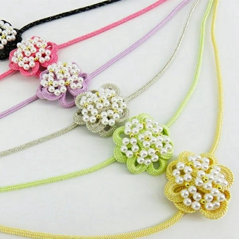 浴衣用 飾り紐 丸花結びパール パール飾り紐 浴衣 かざり紐 ゆかた 浴衣帯 半幅帯 振袖 変わり結び 紐 帯飾り 通販 Lineポイント最大0 5 Get Lineショッピング