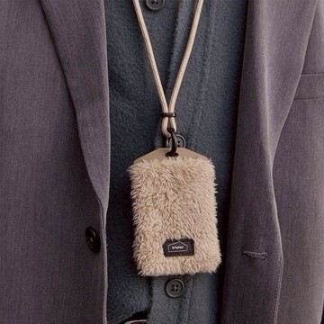 【bitplay】短版毛絨證件套-拿鐵棕／冷萃黑(含6mm頸掛繩)/卡套/掛繩/機能/旅行/員工證/識別證/悠遊卡/防護/時尚 生日 禮物 送禮 情人節