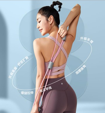 拉力器 8字拉力器開肩美背家用健身彈力帶瑜伽器材女士擴胸器八字拉力繩 開發票免運