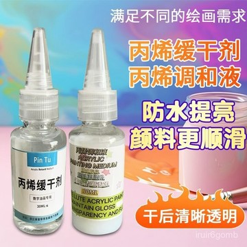 ✨桃園有貨✨丙烯防褪色調和劑保護劑DIY數字油畵專用調和劑緩幹劑保護劑絲滑 8CQQ