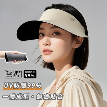 Chic🔥無痕一體防曬空頂帽｜UPF50+防曬抗UV｜可調頭圍｜大帽檐｜折疊便攜｜戶外運動騎行帽｜夏季遮陽帽女男款