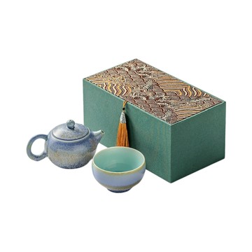 茶杯組 落松120ml/180ml結晶窯變功夫茶具 茶壺 泡茶壺 西施壺 德鍾壺禮盒 陶瓷茶具 壺/禪定杯-禮盒裝