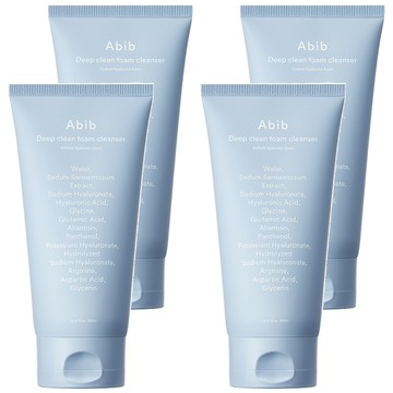 Abib 阿彼芙 台灣公司貨 玻尿酸保濕潔淨洗面乳  4條  150ml