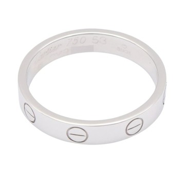Cartier 卡地亞 LOVE 小型款 53 戒指 18K白金 B4085300 【二手名牌BRAND OFF】