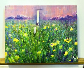 黑白貓神祕之旅插畫複製無框畫油畫布連木框