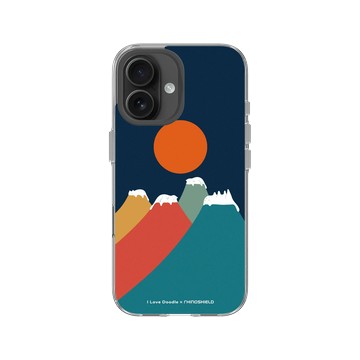 iPhone 16 Clear Case（相機按鈕） 透明 - ilovedoodle (Lim Heng Swee) - Cat Landscape - Colorful Mountains 貓咪五彩山