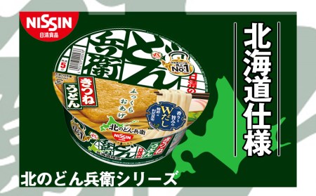 日清　北のどん兵衛　きつねセット＜うどん・そば＞各1箱・合計2箱