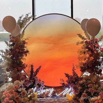 🎉派對佈置 開幕氣球 婚禮氣球 婚禮佈置 網紅落日氛圍燈箱婚禮背景布置景點打卡拍照道具髮光月球燈大擺件