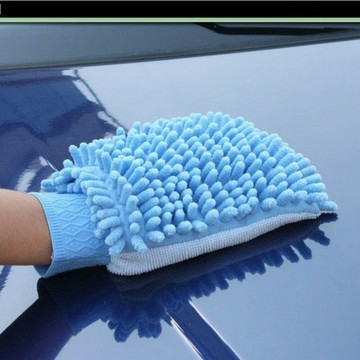 單面除塵手套 清潔手套 抹布 乾濕兩用 手套 洗車清潔 擦玻璃 吸水手套 雪尼爾抹布【DM160】 123便利屋