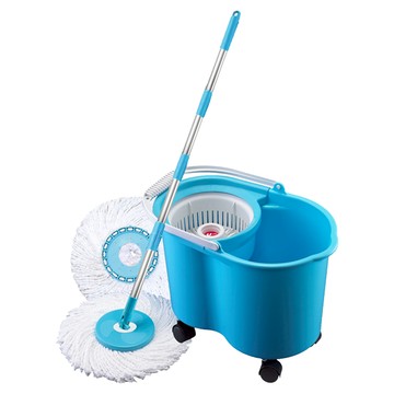 U-mop 自動回彈手壓式旋轉拖把組 桿 + 桶 + 布 2條  拖把(150cm)  1組