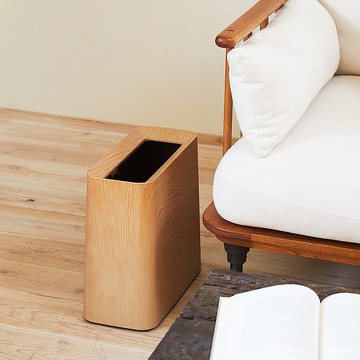 日本ideaco 橡木紋方形家用垃圾桶-11.5L