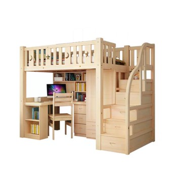 【HABABY環安家居】成長型書桌床-階梯款-單人加大床型(成長型床架、台灣製、書桌床)書桌靠右