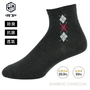 [UF72] elf除臭竹炭高效菱格紋休閒襪UF5310-(22-24)