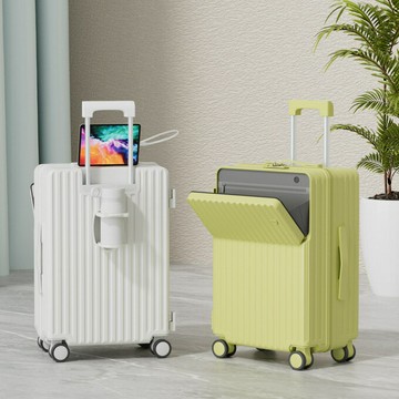 行李箱 旅行箱 拉桿箱 輕便萬向輪 出國學生登機箱前置開口登機行李箱2025新款大容量旅行拉桿箱萬向輪密碼皮箱子男