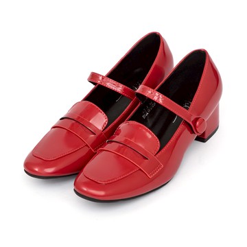 D+AF 鎖定目光漆皮低跟樂福鞋