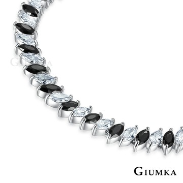 GIUMKA 幸福微笑手鍊 精鍍正白K (黑色) MH06012-1