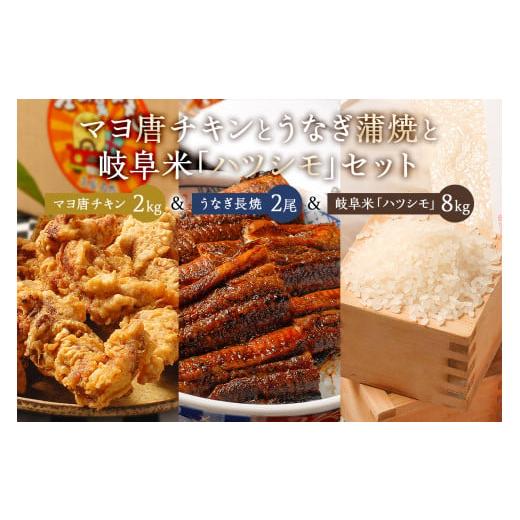 ふるさと納税 岐阜県 可児市 「マヨ唐チキン」と「炭かおる地焼き　うなぎ蒲焼（たれ付）」と「岐阜米ハツシモ1等米」のセット