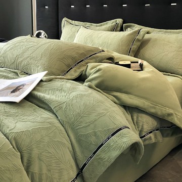 A類輕奢立體雕花牛奶絨床上四件套冬季加厚珊瑚法蘭絨被套床單笠4