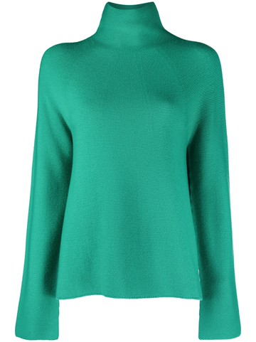 Christian Wijnants - long-sleeve funnel-neck jumper - women - Merino - L - Green