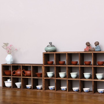 茶杯架實木多寶閣小茶壺建盞架小博古架茶壺架小格尺寸10*10厘米