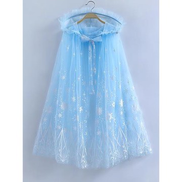 女童蘇菲亞公主披風春夏拖地款寶寶冰雪奇緣愛莎生日表演網紗斗篷